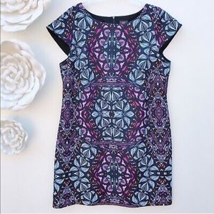 Vince Camuto Stained Glass Print Scuba Dress